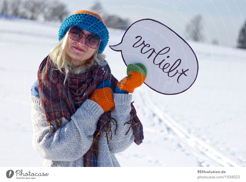 Jule | verliebt Stil Ferien & Urlaub & Reisen Mensch feminin Junge Frau Jugendliche 1 18-30 Jahre Erwachsene Umwelt Natur Landschaft Sonne Winter Schnee