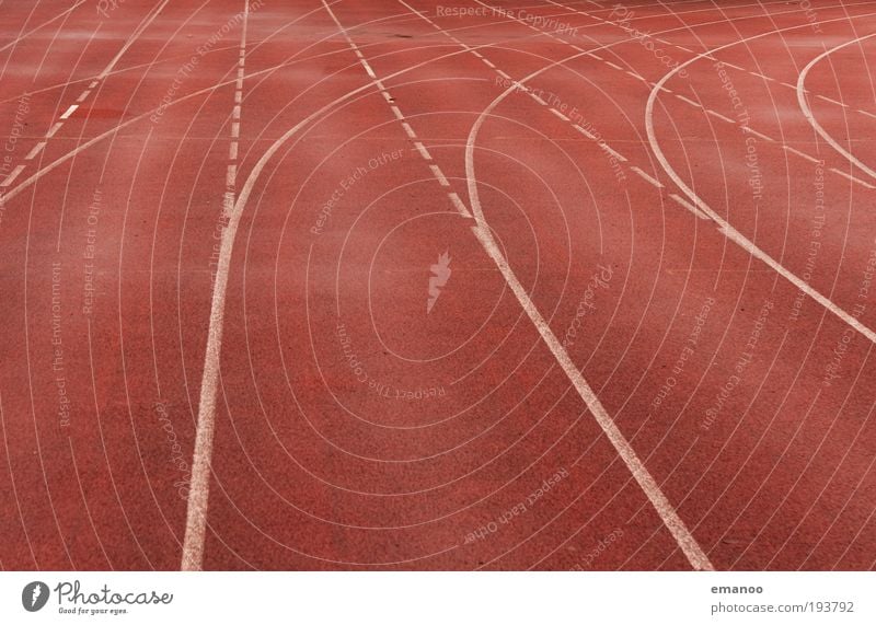 lauf weg gerade gebogen Sport Leichtathletik Sportler Erfolg Verlierer Joggen Sportstätten Stadion Rennbahn Bewegung laufen Bahn Linie Kurve Bogen Fluchtpunkt