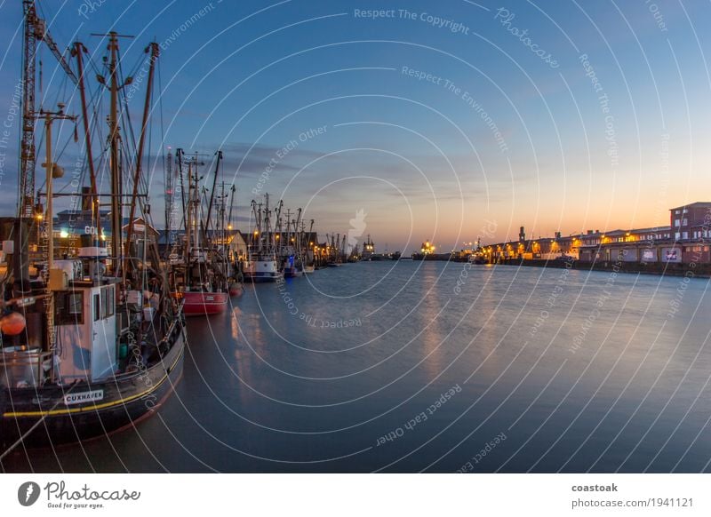 Cuxhavener Krabbenkutter im Hafen Fischer Fischereiwirtschaft Wasser Küste Meer Schifffahrt Fischerboot Arbeit & Erwerbstätigkeit fangen liegen frisch