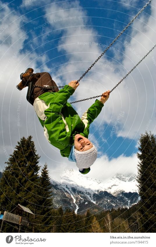 wuuuhuuuuuuuuuuu Freizeit & Hobby Spielen Schaukel schaukeln 1 Mensch 18-30 Jahre Jugendliche Erwachsene Himmel Wolken Frühling Schönes Wetter Baum