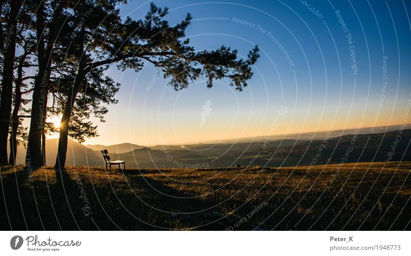 Ausblick Ferien & Urlaub & Reisen Tourismus Ausflug Ferne wandern Umwelt Natur Landschaft Wolkenloser Himmel Sonnenaufgang Sonnenuntergang Herbst Schönes Wetter