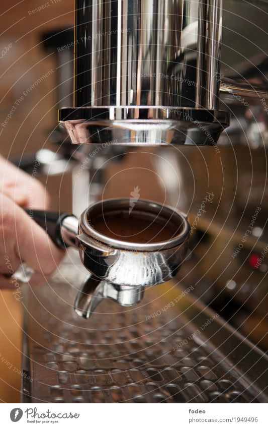 preparing a coffee machine with ground coffee Getränk Heißgetränk Kaffee Restaurant trinken Sieb Erholung genießen Duft fest Flüssigkeit heiß braun