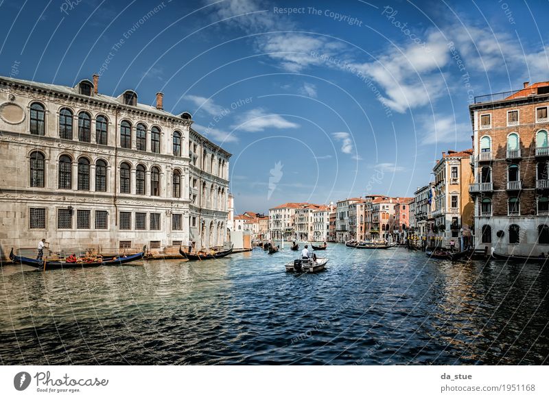 Kanal Grande - Canale Grande in Venedig #2 Kultur Wasser Frühling Sommer Herbst Winter Schönes Wetter Fluss Italien Europa Stadt Stadtzentrum Altstadt Haus