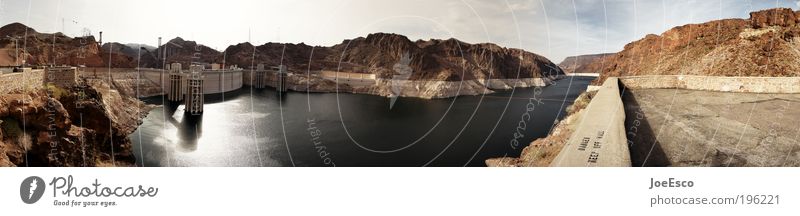 hoover dam(n) Ferien & Urlaub & Reisen Tourismus Sightseeing Energiewirtschaft Erneuerbare Energie Wasserkraftwerk Himmel Sonne gigantisch schön Horizont USA