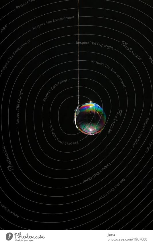 bubbles I Schleife Wasser leuchten fantastisch glänzend rund Kreativität Nähgarn Seifenblase regenbogenfarben hängen Farbfoto mehrfarbig Studioaufnahme