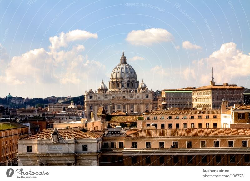 Petersdom Skyline Rom Ferien & Urlaub & Reisen Tourismus Ausflug Sightseeing Städtereise Sommer Sonne Kunst Schönes Wetter Italien Europa Stadt Kirche Dom