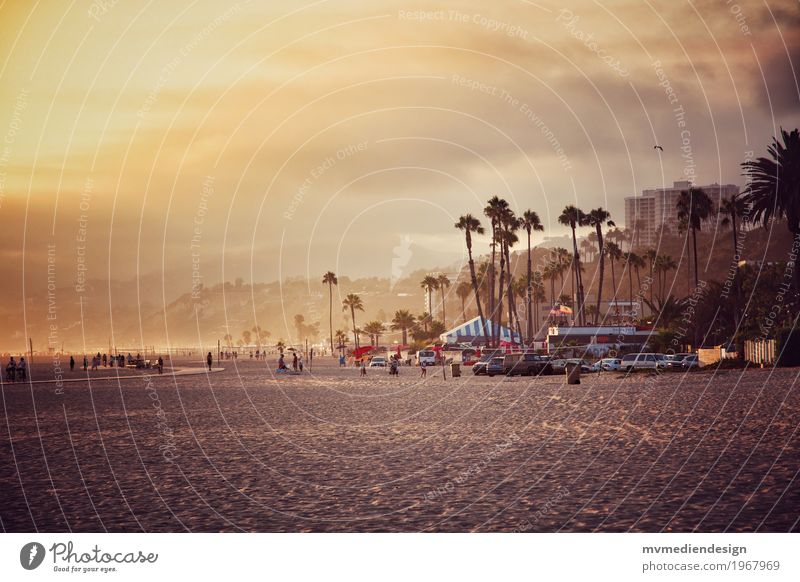 Los Angeles Beach am Santa Monica Pier Umwelt Natur Landschaft Pflanze Tier Wolken Sonnenaufgang Sonnenuntergang Schönes Wetter Strand außergewöhnlich