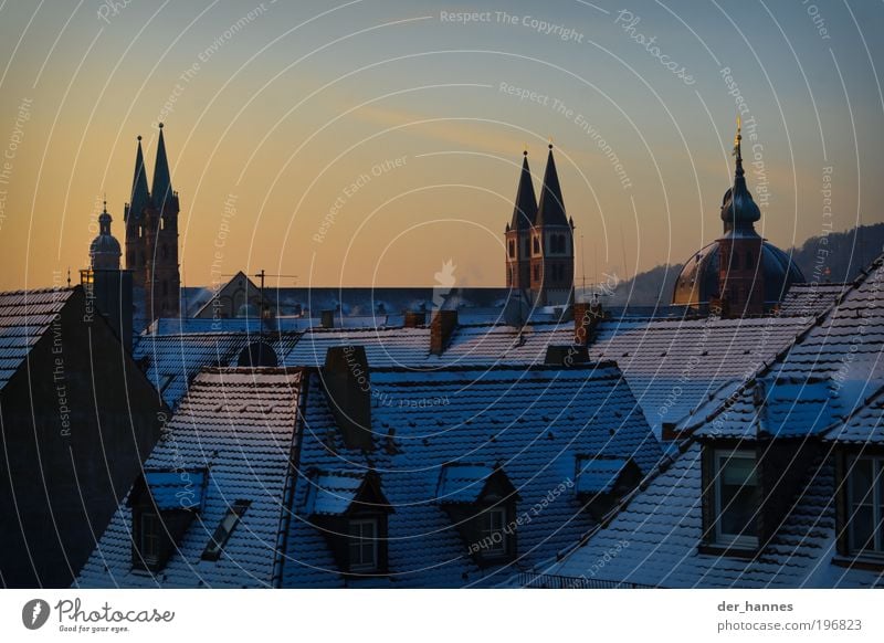 domspitzen Würzburg Franken Europa Stadt Skyline Haus Kirche Dom Burg oder Schloss Fenster Tür Dach Dachrinne Schornstein Sehenswürdigkeit Wahrzeichen Denkmal