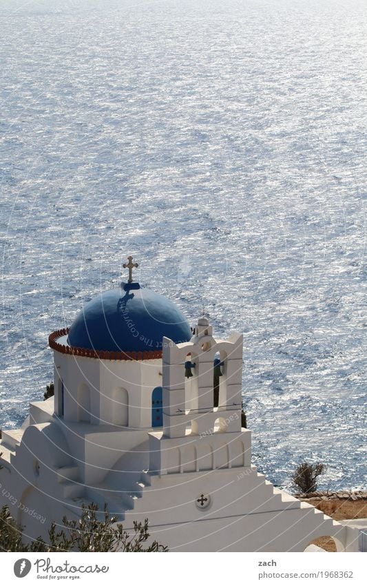 Licht und Wasser Ferien & Urlaub & Reisen Himmel Wolken Schönes Wetter Meer Mittelmeer Ägäis Insel Serifos Griechenland Kykladen Dorf Altstadt Religion & Glaube