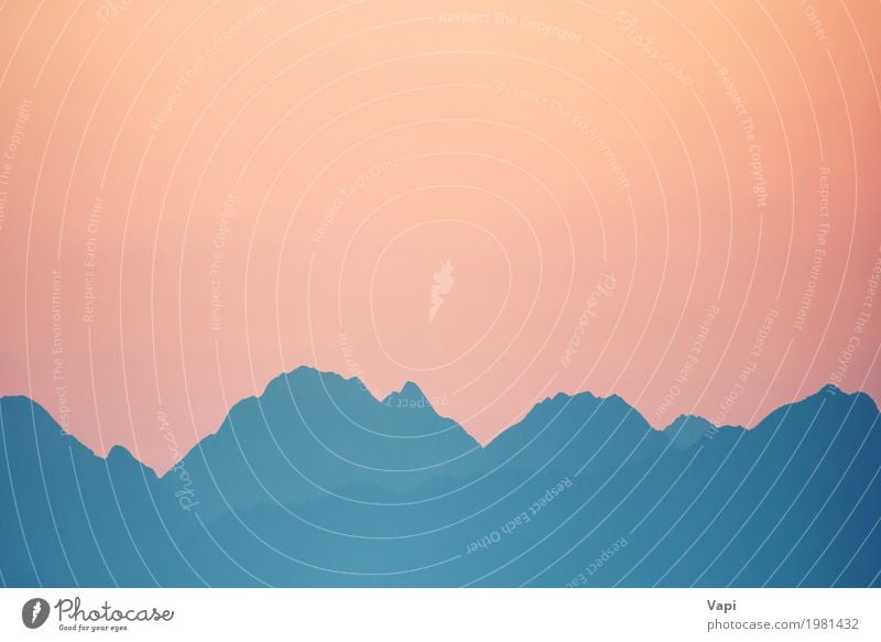 Schöner orange Sonnenuntergang über Bergen Ferien & Urlaub & Reisen Tourismus Ausflug Abenteuer Sommer Berge u. Gebirge Umwelt Natur Landschaft Himmel