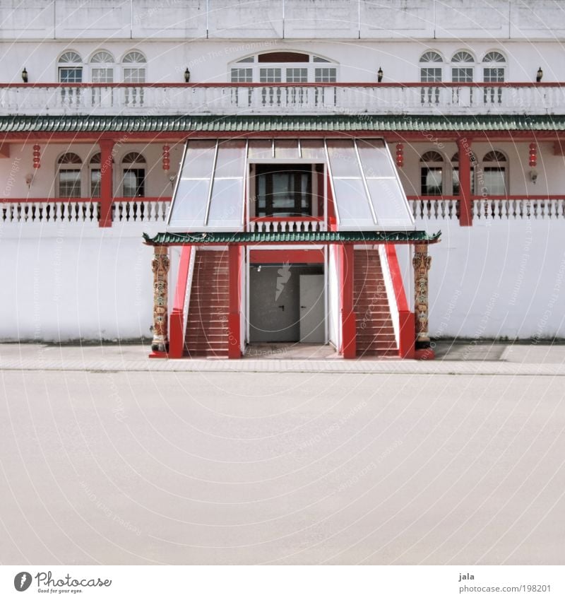 chinatown Haus Platz Gebäude Architektur Mauer Wand Treppe Balkon Terrasse Fenster Tür Straße ästhetisch elegant exotisch groß einzigartig rot weiß Restaurant