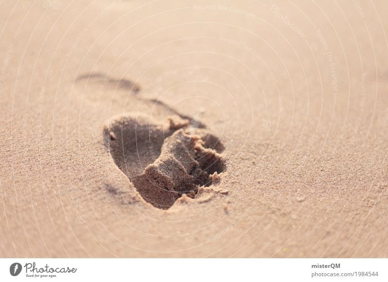 Once. Kunst ästhetisch Sand Sandstrand Ferien & Urlaub & Reisen Urlaubsfoto Urlaubsstimmung Urlaubsort Zeit Vergangenheit Ewigkeit Fußspur Abdruck Barfuß