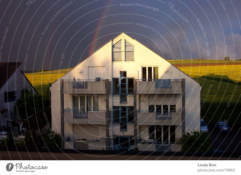 Regenbogen Licht Naturgewalt Unwetter Sturm Berge u. Gebirge Schatten Sonne Sonne und Regen Bergland Taunus