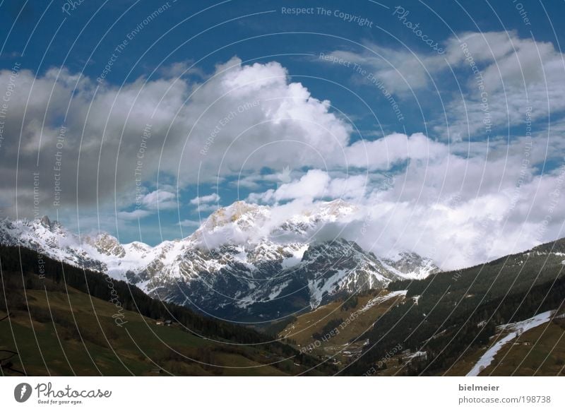 4 Jahreszeiten Klettern Bergsteigen Natur Landschaft Erde Luft Himmel Wolken Sonne Winter Klimawandel Wetter Schönes Wetter Schnee Berge u. Gebirge Kuh atmen