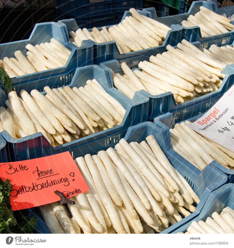 Bitte keine Selbstbedienung Lebensmittel Gemüse Ernährung Mittagessen Vegetarische Ernährung Appetit & Hunger Spargel lecker Frühling Farbfoto Außenaufnahme Tag