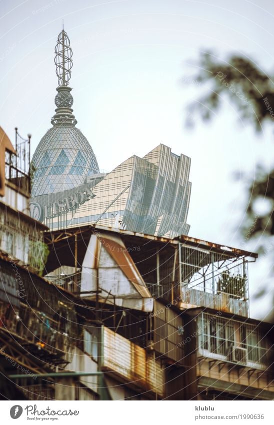 Eine typische Straßenansicht in Macao, China Design Leben Ferien & Urlaub & Reisen Tourismus Haus Kultur Gebäude Architektur Verkehr Fußgänger Bewegung