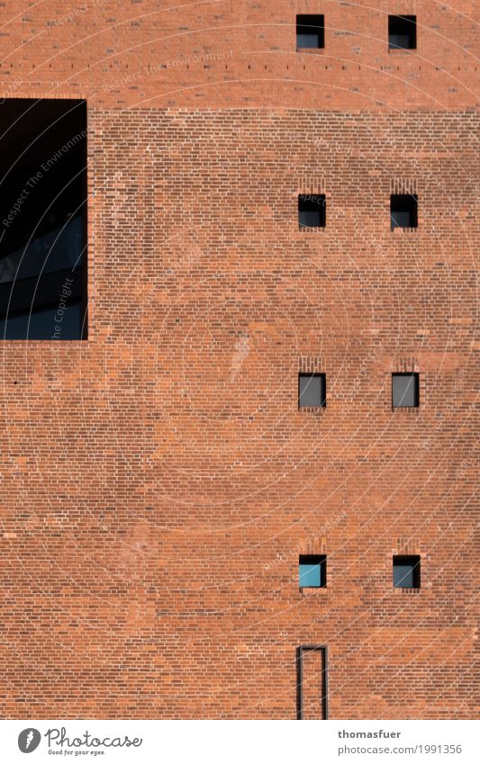 Mauer, Fenster Tourismus Städtereise Konzerthalle Konzerthaus Hamburg Germany Europa Hafenstadt Stadtzentrum Haus Hochhaus Bauwerk Architektur Wand Fassade