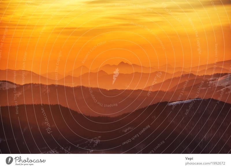 Sonnenuntergang in Winterbergen Ferien & Urlaub & Reisen Tourismus Ausflug Abenteuer Freiheit Sommer Schnee Berge u. Gebirge Umwelt Natur Landschaft Himmel