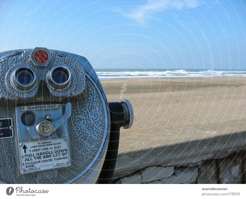 san_francisco_beach_01 Strand Meer Pazifik San Francisco Mauer Uferpromenade Teleskop Fernglas Aussicht Kalifornien USA Ferne Horizont Sandstrand Pazifikstrand