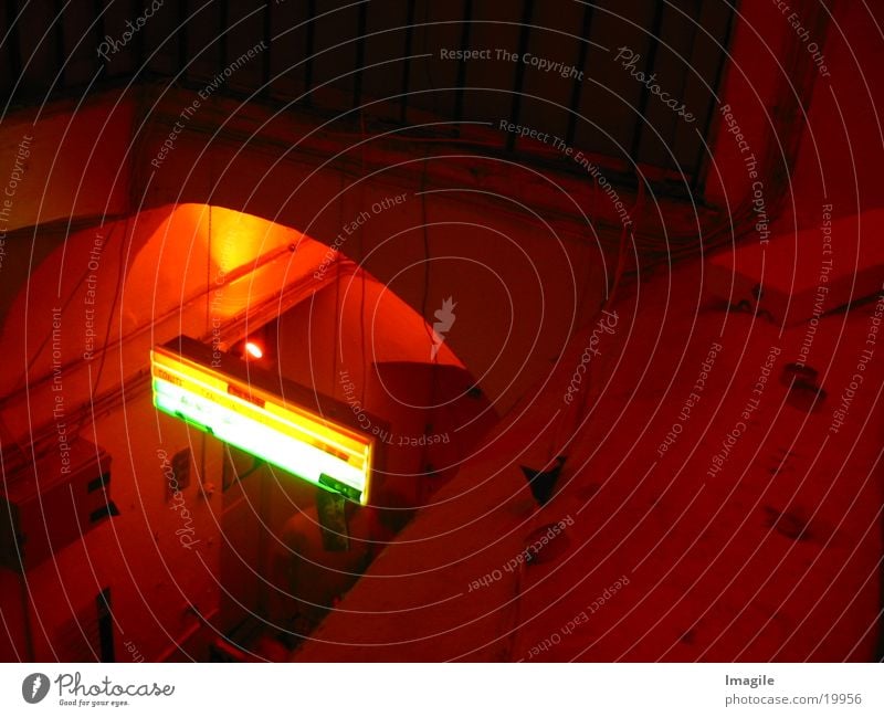 Tonite Treppenhaus Leuchtreklame Kino Fototechnik Ankündigung Theaterschauspiel