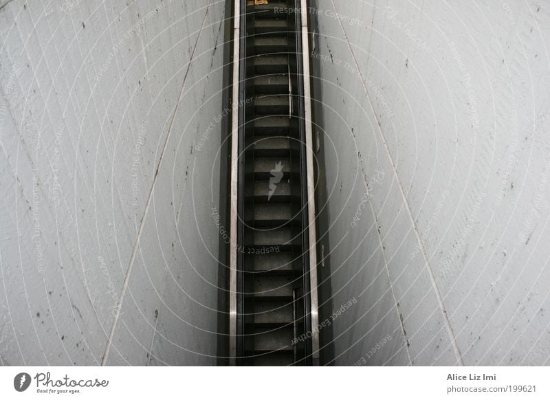 roll treppe Mainz Mauer Wand Treppe Rolltreppe Stein Beton wegweisend grau schwarz Ferne Schwarzweißfoto Gedeckte Farben Außenaufnahme Strukturen & Formen