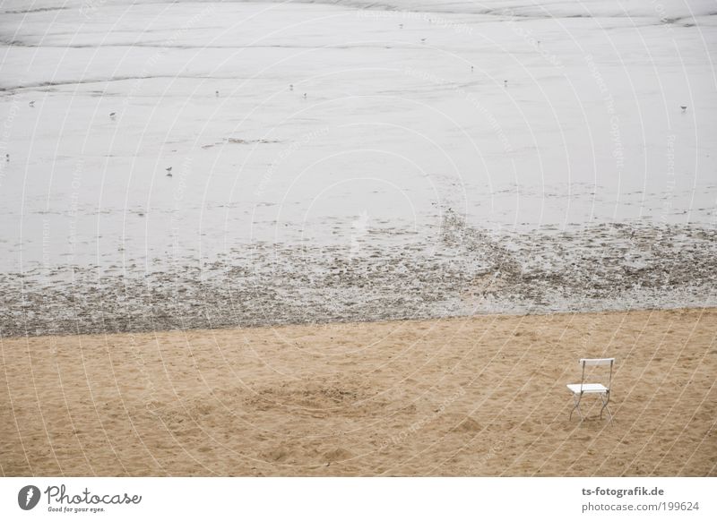 no Flut, no fun ruhig Ferien & Urlaub & Reisen Tourismus Ausflug Ferne Freiheit Sommer Sommerurlaub Strand Meer Herbst schlechtes Wetter Regen Küste Nordsee