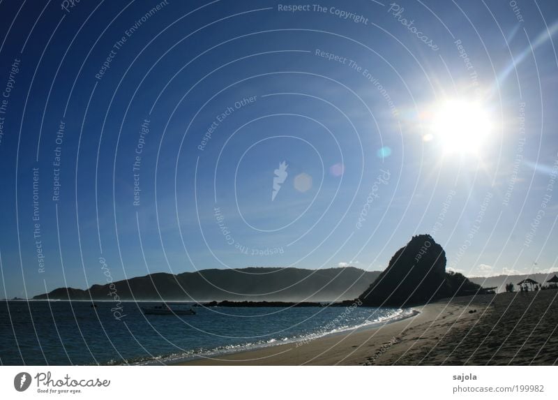 sun, fun and nothing to do Umwelt Natur Landschaft Sand Luft Wasser Himmel Wolkenloser Himmel Sommer Wetter Schönes Wetter Strand Bucht Meer Insel Lombok