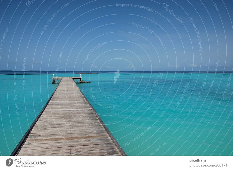 Badewannensteg Ferien & Urlaub & Reisen Ferne Freiheit Sommer Sommerurlaub Meer Natur Landschaft Wasser Himmel Wolken Horizont Schönes Wetter Wärme Menschenleer