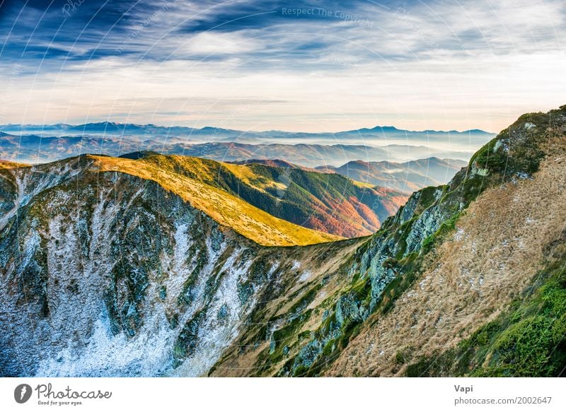 Sonnenuntergang in den Bergen Ferien & Urlaub & Reisen Tourismus Ausflug Abenteuer Sommer Winter Schnee Berge u. Gebirge Umwelt Natur Landschaft Pflanze Himmel