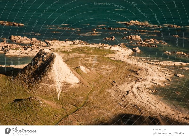 New Zealand 41 Umwelt Natur Landschaft Sand Hügel Felsen Wellen Küste Strand Bucht Meer außergewöhnlich ästhetisch Zufriedenheit Farbfoto Außenaufnahme