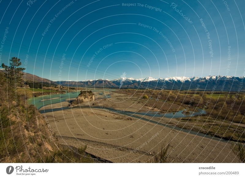 New Zealand 57 Umwelt Natur Landschaft Himmel Schönes Wetter Hügel Felsen Alpen Berge u. Gebirge Gipfel Schneebedeckte Gipfel Gletscher Bach Fluss