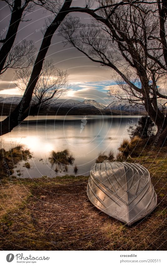 New Zealand 66 Umwelt Natur Landschaft Urelemente Gewitterwolken Winter Schönes Wetter schlechtes Wetter Alpen Berge u. Gebirge Schneebedeckte Gipfel See