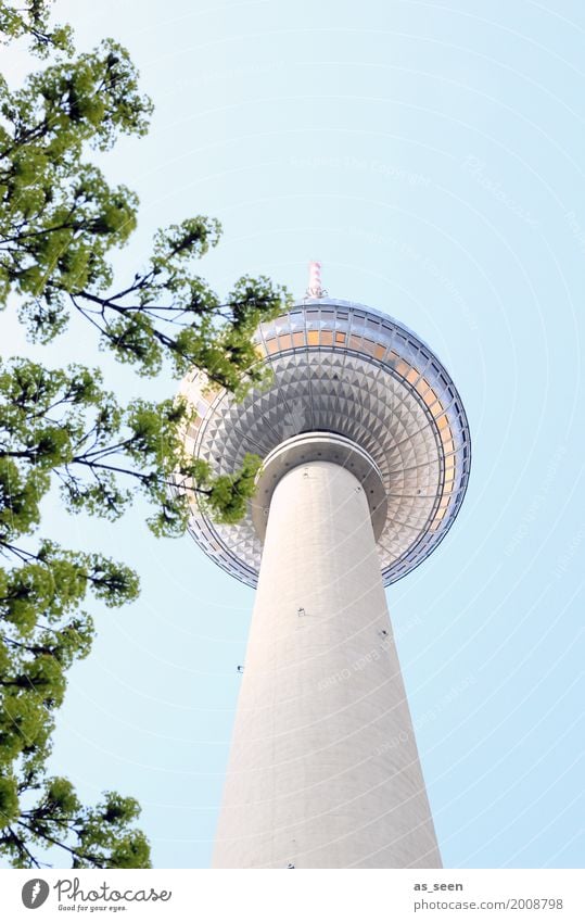 Fernsehturm im Frühling Lifestyle Design Tourismus Sightseeing Städtereise Berlin Deutschland Europa Turm Bauwerk Architektur Stein Glas Zeichen Wahrzeichen