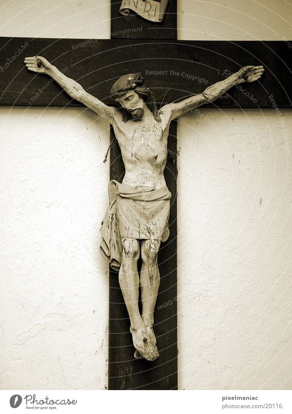 Glaubensfrage Jesus Christus Religion & Glaube Christentum Holz historisch Rücken Sepia