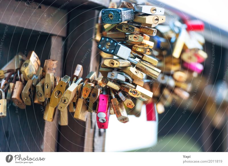 Viele lieben Schlösser auf der Brücke Ferien & Urlaub & Reisen Tourismus Ausflug Sightseeing Hochzeit Leben Kunst Ausstellung Kultur Jugendkultur Subkultur