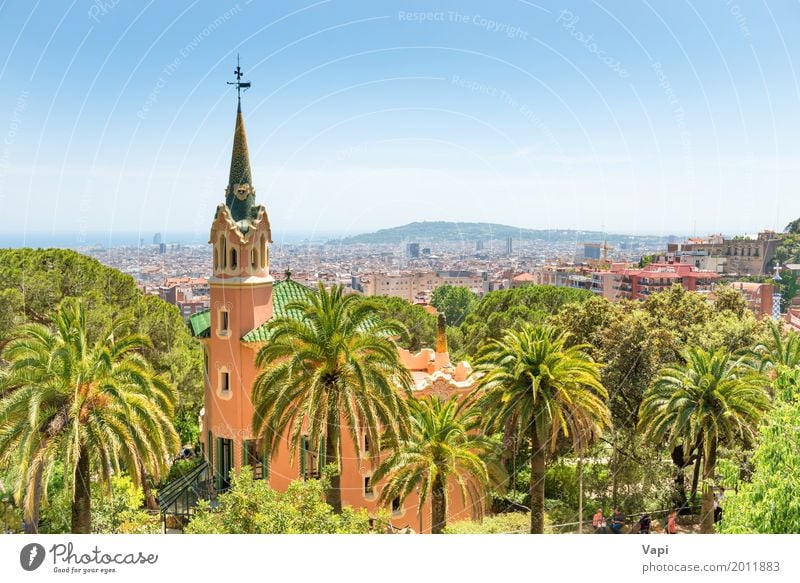 Museum von Antoni Gaudi im Park Guell elegant Stil Design schön Ferien & Urlaub & Reisen Tourismus Ausflug Sightseeing Städtereise Sommer Sommerurlaub Haus