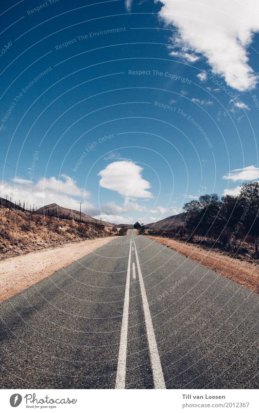 Route 62 Umwelt Natur Landschaft Himmel Wolken Schönes Wetter Menschenleer Verkehr Verkehrswege Straße fahren Ferien & Urlaub & Reisen Unendlichkeit hell lang