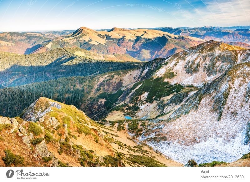 Landschaft mit Hügeln, Himmel und Wolken schön Ferien & Urlaub & Reisen Tourismus Abenteuer Ferne Sommer Sonne Winter Schnee Berge u. Gebirge wandern Umwelt