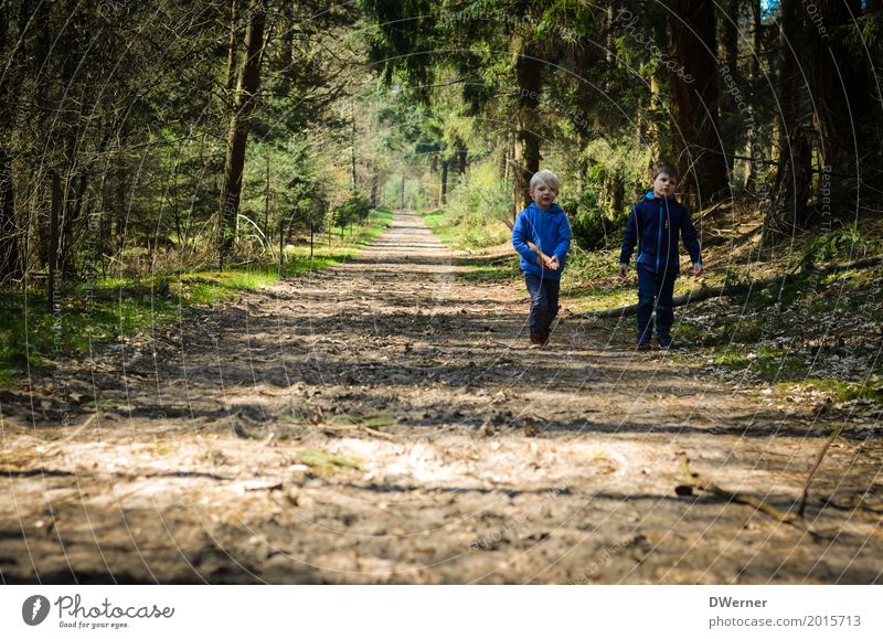 Waldspaziergang I Glück Freizeit & Hobby Ferien & Urlaub & Reisen Tourismus Ausflug Abenteuer Freiheit Kind Junge 2 Mensch Umwelt Natur Pflanze Frühling