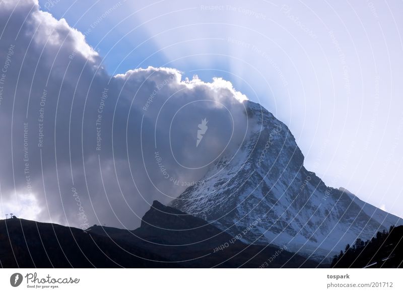 Matterhorn Ferien & Urlaub & Reisen Tourismus Sommer Sommerurlaub Berge u. Gebirge Natur Landschaft Urelemente Luft Wolken Sonnenaufgang Sonnenuntergang