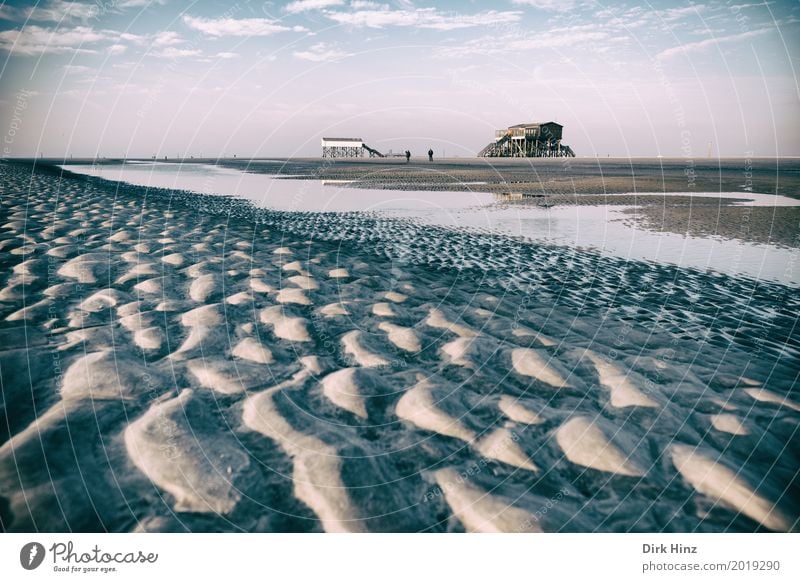 Warten auf die Flut Erholung Kur Ferien & Urlaub & Reisen Sonne Strand Meer Umwelt Natur Sand Schönes Wetter Küste Nordsee Umweltschutz Kurort Nordfriesland