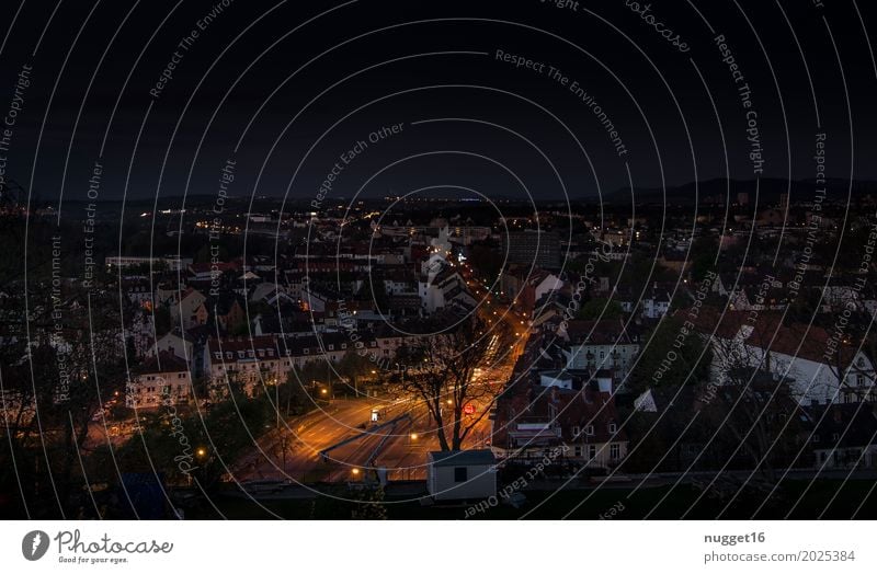 Kassel bei Nacht Himmel Nachthimmel Frühling Sommer Herbst Schönes Wetter Deutschland Europa Stadt Stadtzentrum Haus Platz Bauwerk Gebäude Architektur Verkehr