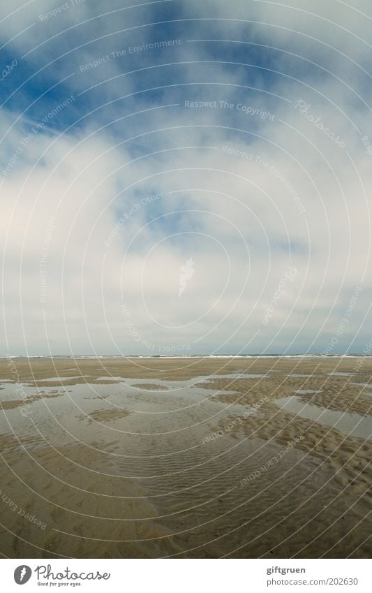 no one can stem the tide Ferien & Urlaub & Reisen Sommer Strand Meer Insel Umwelt Natur Landschaft Urelemente Sand Wasser Himmel Wolken Küste Nordsee Ebbe Flut