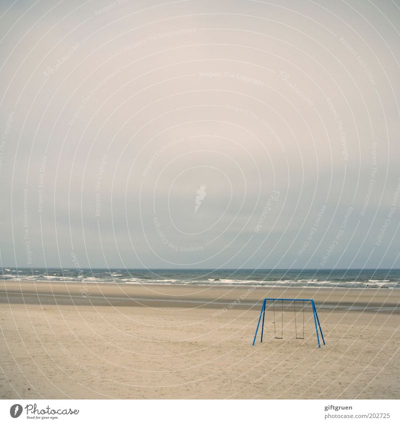 babypause Ferien & Urlaub & Reisen Tourismus Ausflug Natur Landschaft Sand Wasser Himmel Wolken schlechtes Wetter Küste Strand Nordsee Meer Spielzeug Einsamkeit