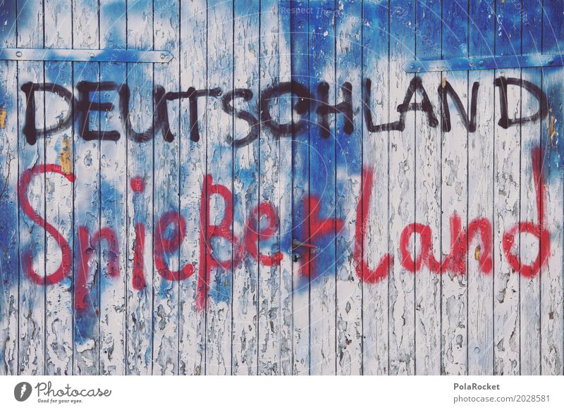 #A# Deutschland Spießerland Kunst Kunstwerk Gemälde ästhetisch Graffiti Schmiererei Tor Redewendung Parole Wahlen wählen Wahlkampf Farbfoto Gedeckte Farben