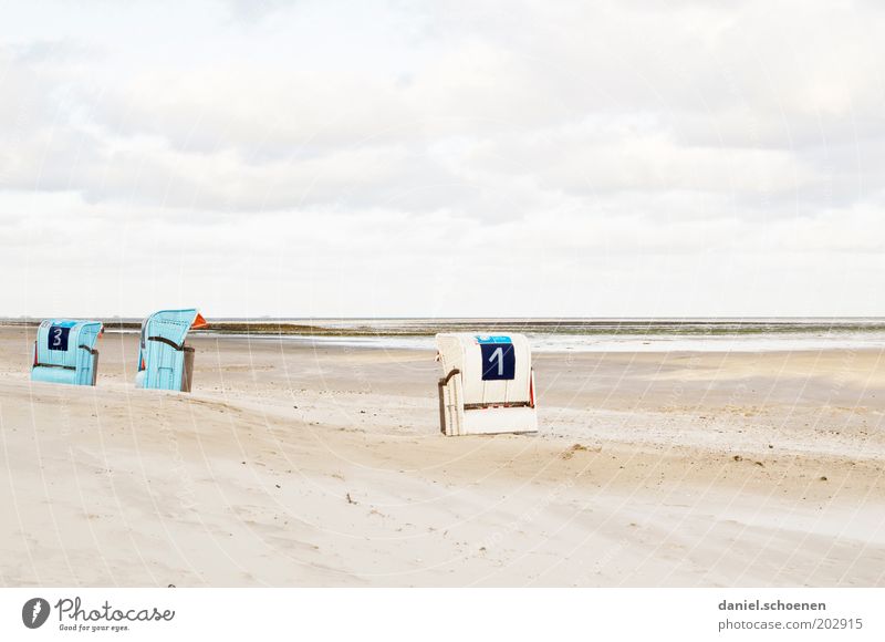 immer noch urlaubsreif ruhig Ferien & Urlaub & Reisen Tourismus Sommer Sommerurlaub Strand Meer Insel Sand Himmel Küste Nordsee hell blau weiß Einsamkeit 1 3