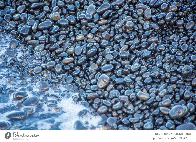 Lavasteine Umwelt Natur Landschaft schwarz weiß Wasser Stein Strand Strukturen & Formen Oval rund Denken Gischt Meer Island Farbfoto Außenaufnahme Menschenleer