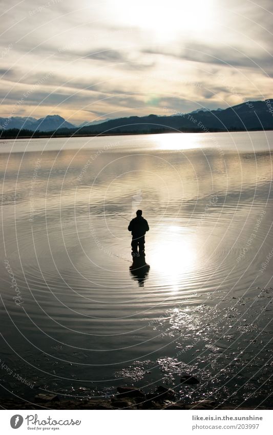 DA HAT OANA O'BISSN! harmonisch Zufriedenheit Erholung Meditation Angeln Ausflug Ferne Freiheit Ruhestand Feierabend Mann Erwachsene Schönes Wetter