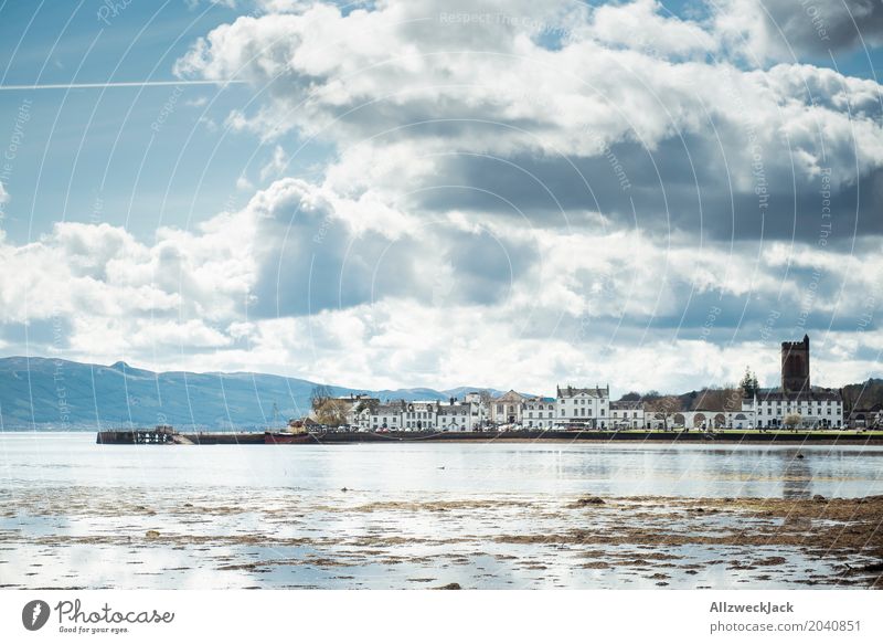 Inveraray Himmel Wolken Frühling Schönes Wetter Küste Bucht Schottland Dorf Kleinstadt Skyline Haus maritim Idylle Ferien & Urlaub & Reisen Tourismus Wasser