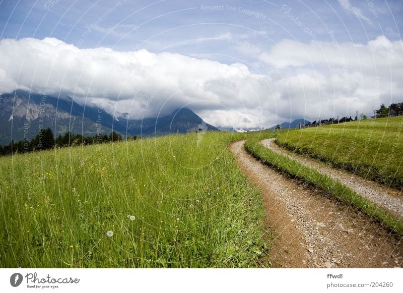 verkehrsberuhigte Zone Ferien & Urlaub & Reisen Ausflug Sommer Berge u. Gebirge Umwelt Natur Landschaft Pflanze Wolken Wetter Gras Wiese Hügel Alpen